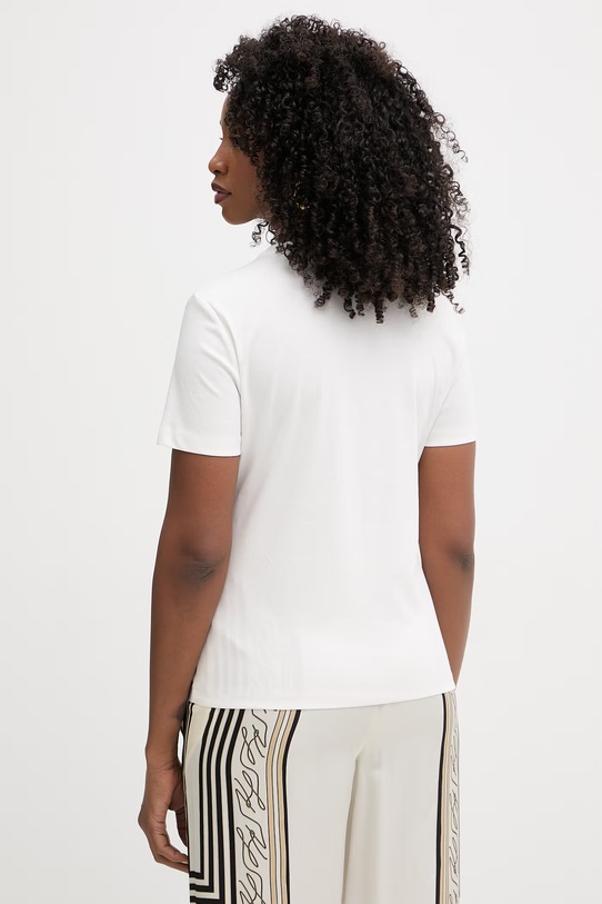 Odzież Karl Lagerfeld t-shirt damskie z bawełną B2W17011 beżowy