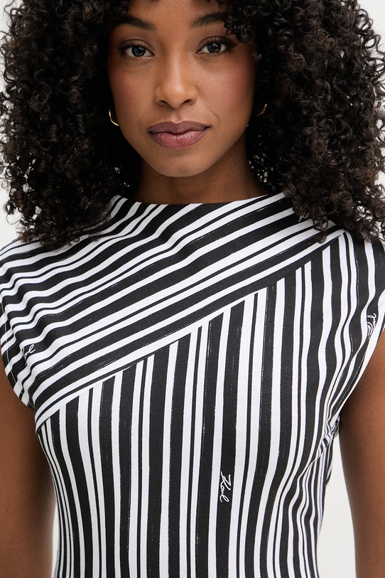 Karl Lagerfeld top damski bawełniany z elastanem czarny B2W17014