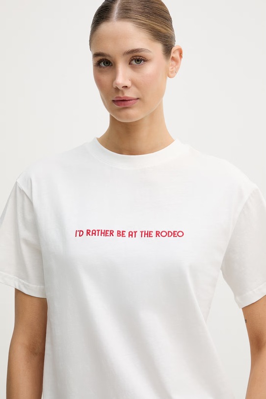 Never Fully Dressed t-shirt damski bawełniany biały NFDTO2086