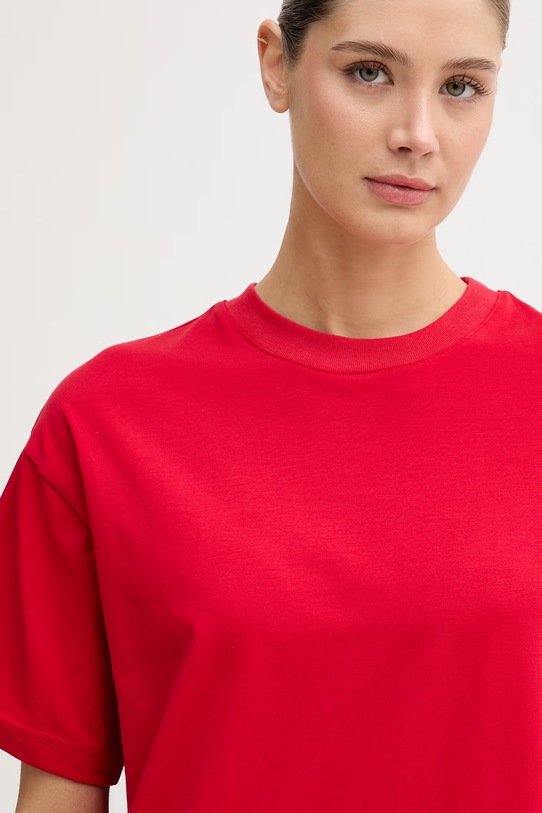 Never Fully Dressed sukienka bawełniana z elastanem czerwony NFDDR3268