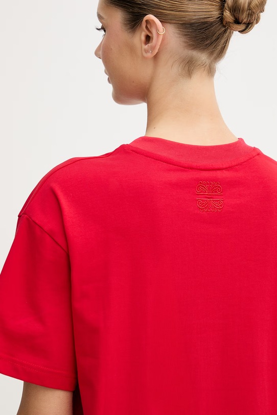 Never Fully Dressed sukienka bawełniana z elastanem NFDDR3268 czerwony