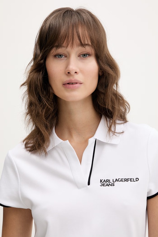 Polo tričko Karl Lagerfeld Jeans biela B2W17066