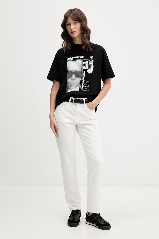 Karl Lagerfeld Jeans dámske bavlnené B2W17073 čierna SS26