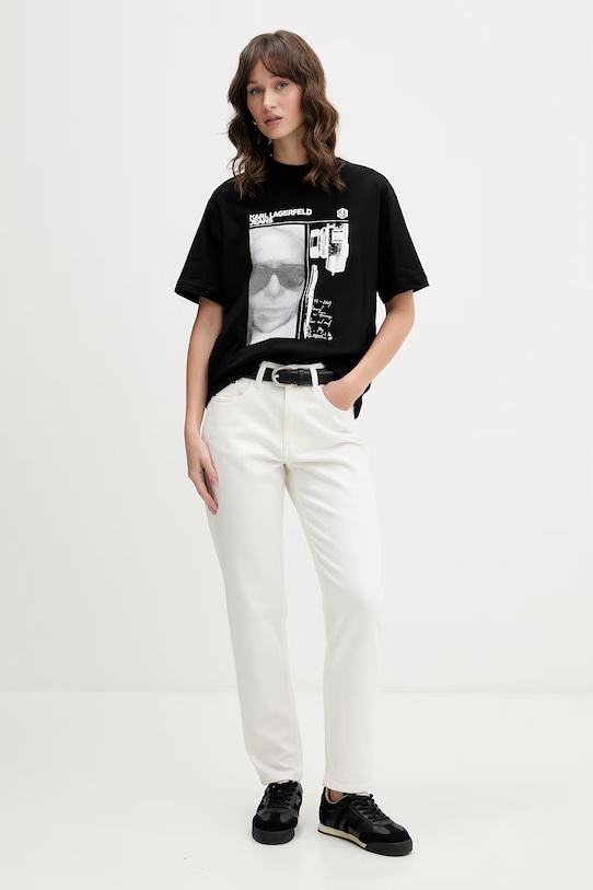 Karl Lagerfeld Jeans dámske bavlnené B2W17073 čierna SS26