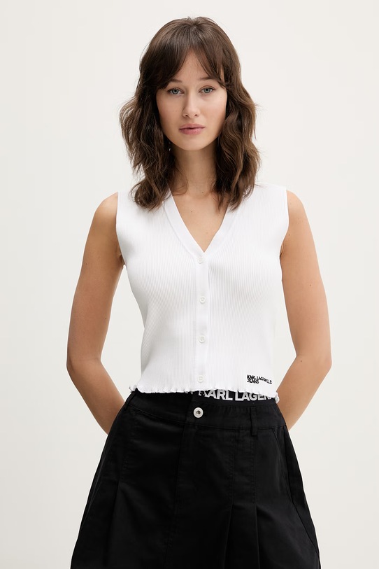 Top Karl Lagerfeld Jeans slim biela B2W18024