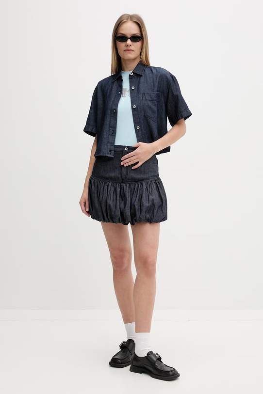 Karl Lagerfeld Jeans tričko dámske bavlnené B2W17064 modrá SS26