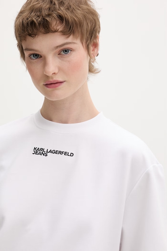 Karl Lagerfeld Jeans dámské tričko bílá B2W17074