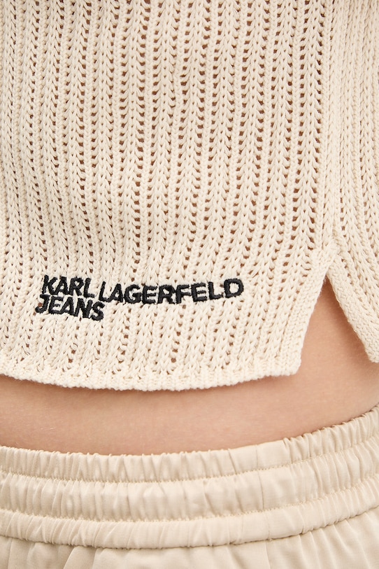 Karl Lagerfeld Jeans top damski bawełniany B2W18023 beżowy