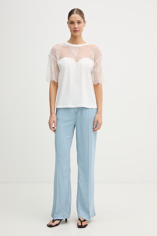 Blugirl Blumarine t-shirt damski bawełniany RA6132.J5003 biały SS26