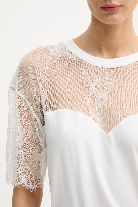 Blugirl Blumarine t-shirt damski bawełniany biały RA6132.J5003