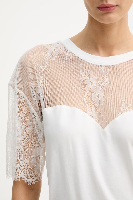 Blugirl Blumarine t-shirt damski bawełniany biały RA6132.J5003