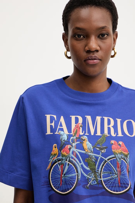 Farm Rio t-shirt in cotone blu 348538