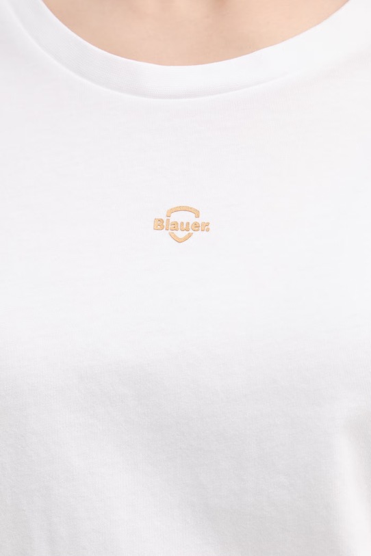 Blauer t-shirt damski bawełniany PUMPIES BLDH02211 biały