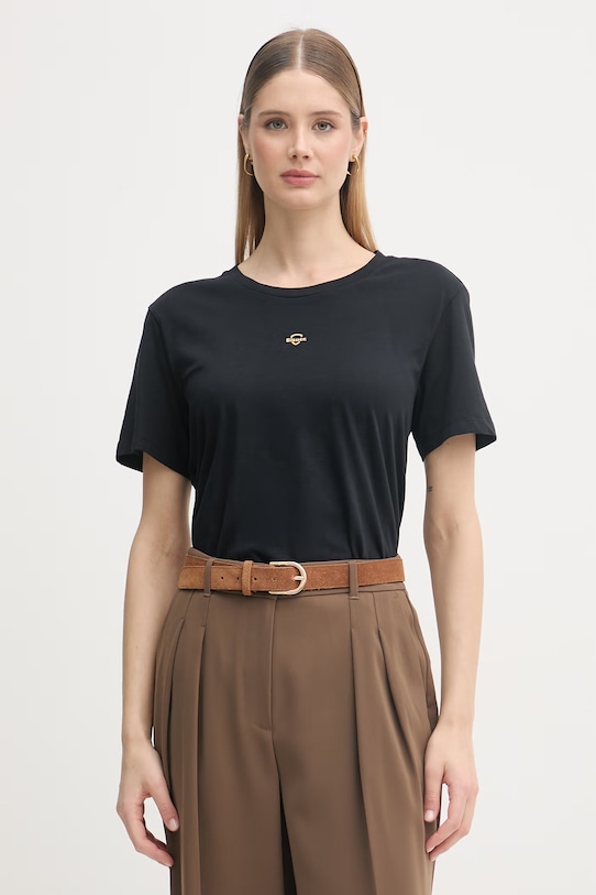 Blauer t-shirt damski bawełniany PUMPIES czarny BLDH02211