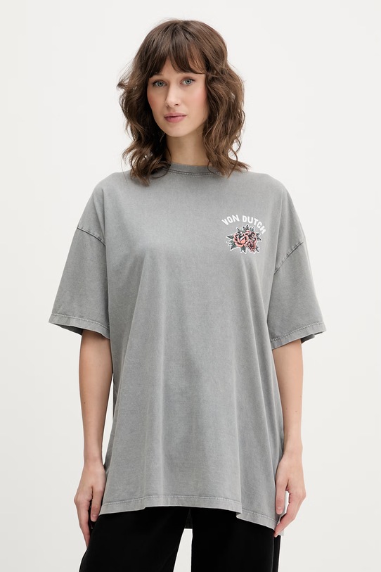 Odjeća Von Dutch majica ženska od pamuka VD.2.TR.HAND siva
