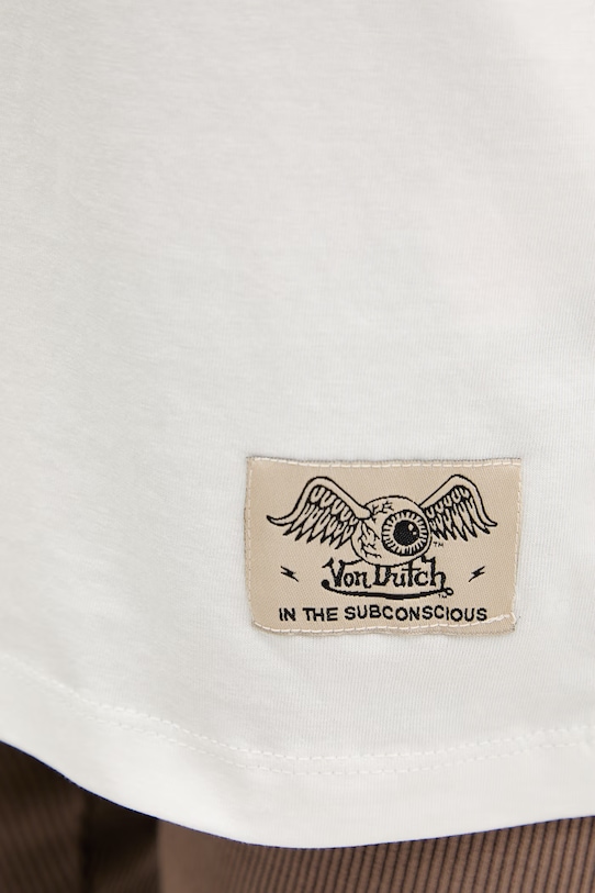 Von Dutch T-shirt damski bawełniany VD.2.TR.WASH2 beżowy