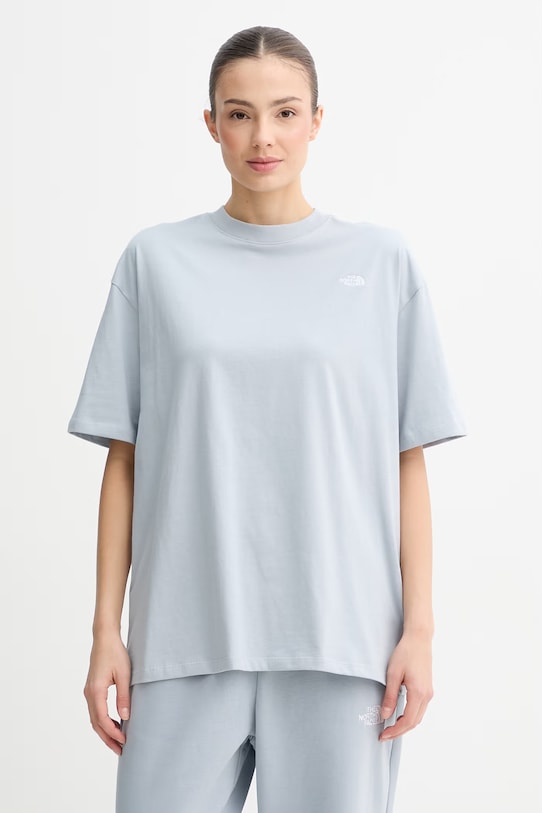 The North Face t-shirt damski bawełniany Essential Simple Dome niebieski NF0A8EVXFM21
