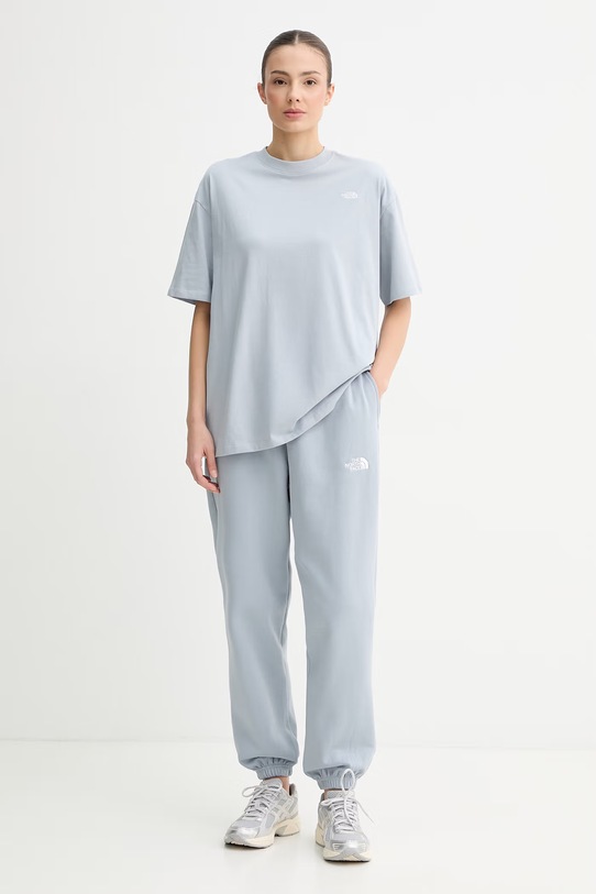 The North Face t-shirt damski bawełniany Essential Simple Dome NF0A8EVXFM21 niebieski SS26