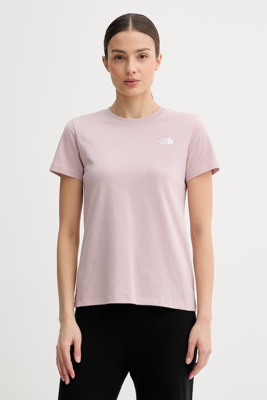 The North Face t-shirt damski bawełniany EVOLUTION różowy NF0A8FX70SO1