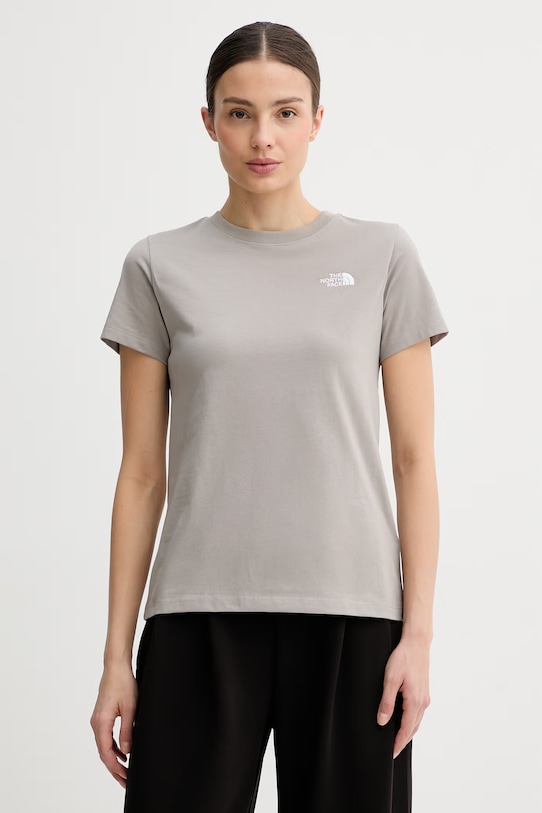 The North Face t-shirt basic damski EVOLUTION beżowy NF0A8FX72MB1