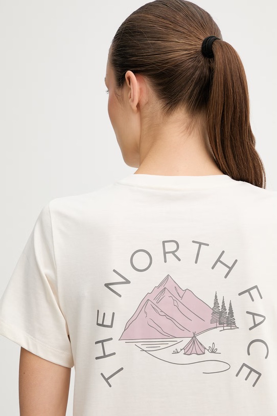 The North Face t-shirt damski bawełniany MONTE NF0A8GA9QLI1 beżowy