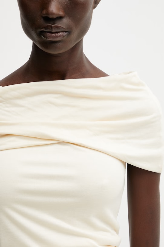 Rick Owens Lilies Lola bluzka na ramiączkach damska z wiskozy gładka beżowy LI01F7223.RV