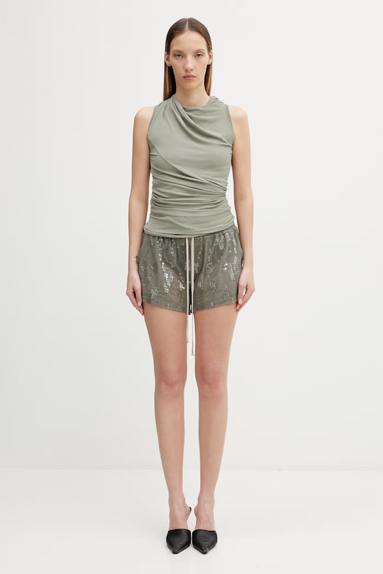 Rick Owens Lilies Luna bluzka damska z wiskozą gładka LI01F7109.CVI zielony