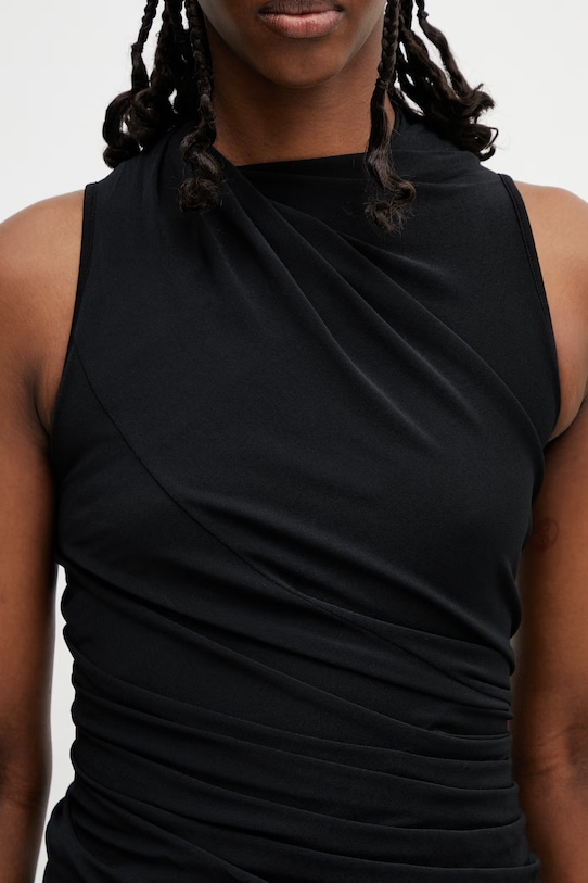 Rick Owens Lilies Luna bluzka damska z wiskozą gładka czarny LI01F7109.CVI