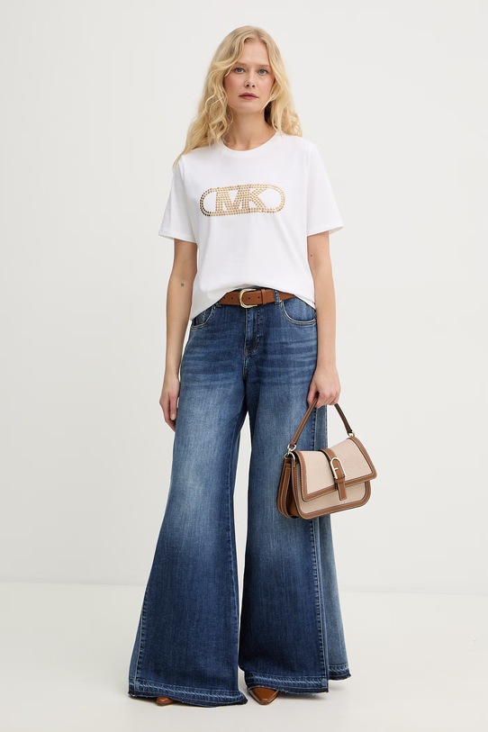 MICHAEL Michael Kors t-shirt damski bawełniany MS651SC97J biały SS26