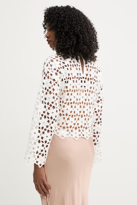 Odzież MICHAEL Michael Kors bluzka damska MS651ZMKNE biały