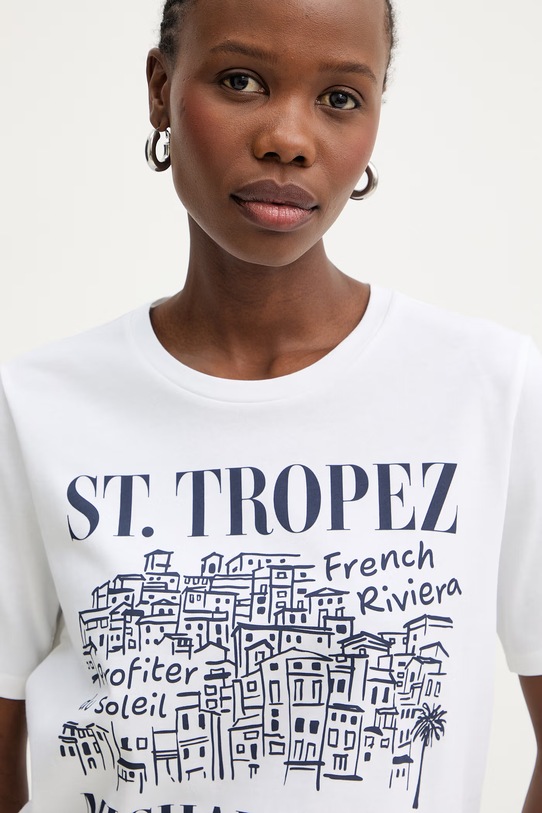 MICHAEL Michael Kors t-shirt damski bawełniany biały MS6520K97J