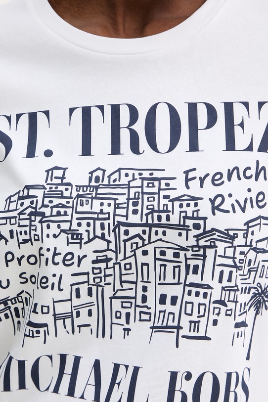 MICHAEL Michael Kors t-shirt damski bawełniany MS6520K97J biały