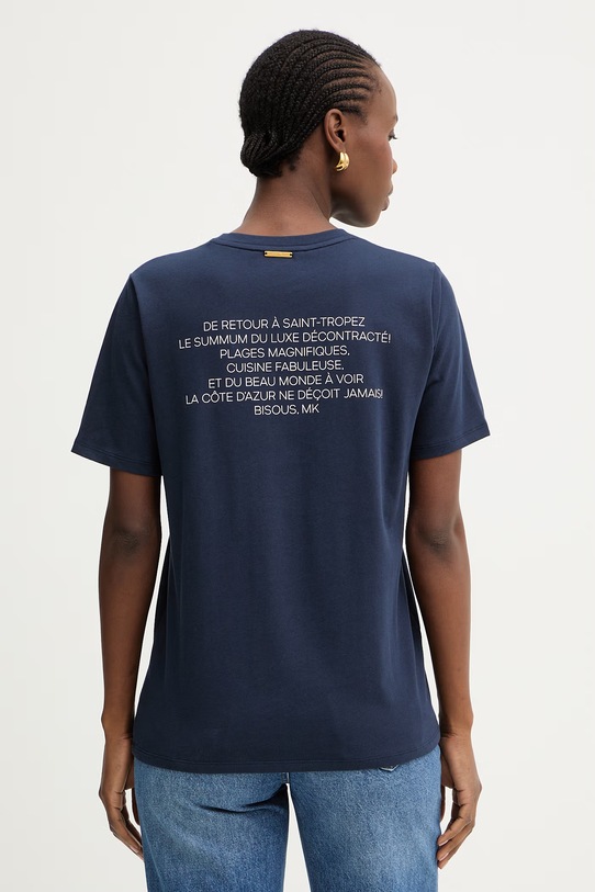 Odzież MICHAEL Michael Kors t-shirt damski bawełniany MS6520K97J granatowy