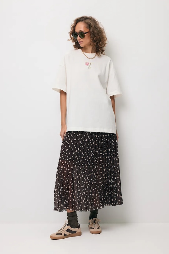 Odzież Bizuu t-shirt bawełniany RIONA RIONA.KREMOWY biały