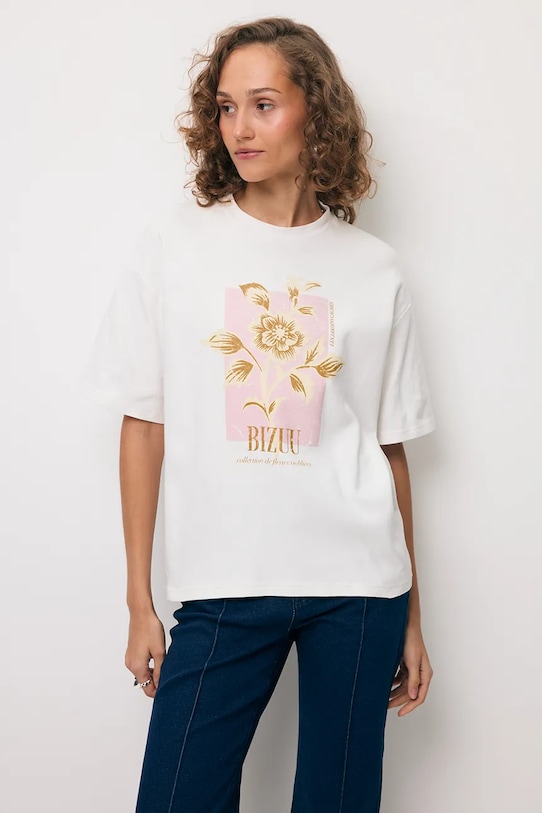 Bizuu t-shirt VIORA biały VIORA.KREMOWY