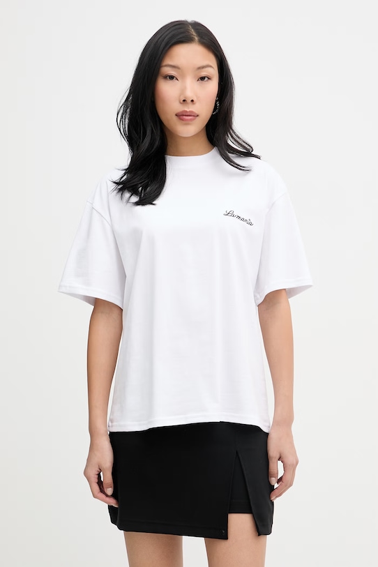 La Mania Oversize t-shirt γυναικείο βαμβακερό CARENA λευκό CARENA
