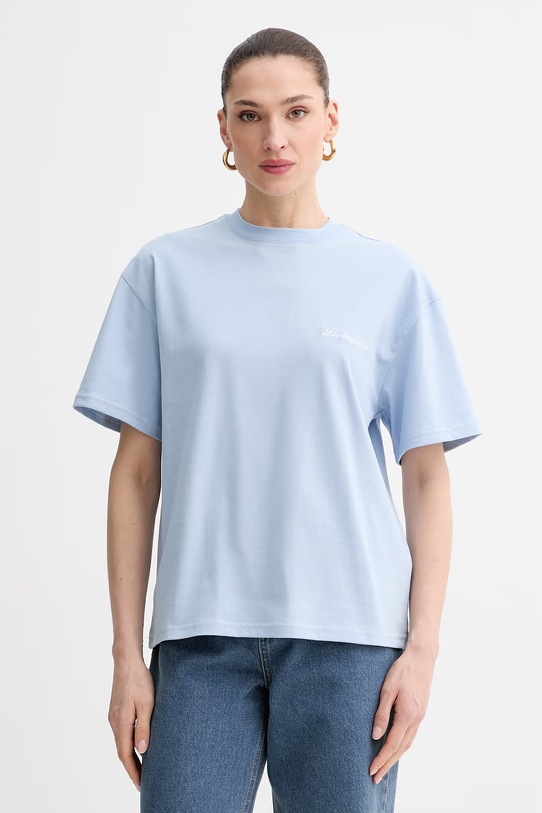 La Mania t-shirt oversize damski bawełniany CARENA niebieski CARENA