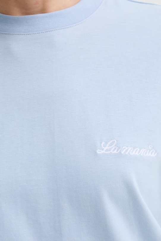 La Mania t-shirt oversize damski bawełniany CARENA CARENA niebieski