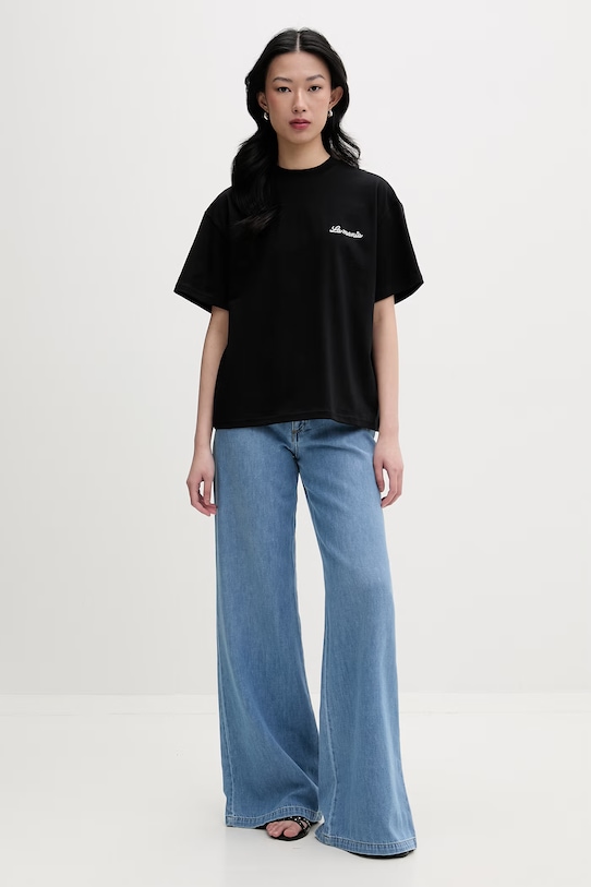 La Mania t-shirt oversize damski bawełniany CARENA CARENA czarny SS26