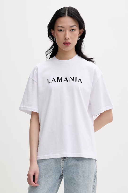 La Mania T-shirt damski bawełniany CHUCK biały CHUCK