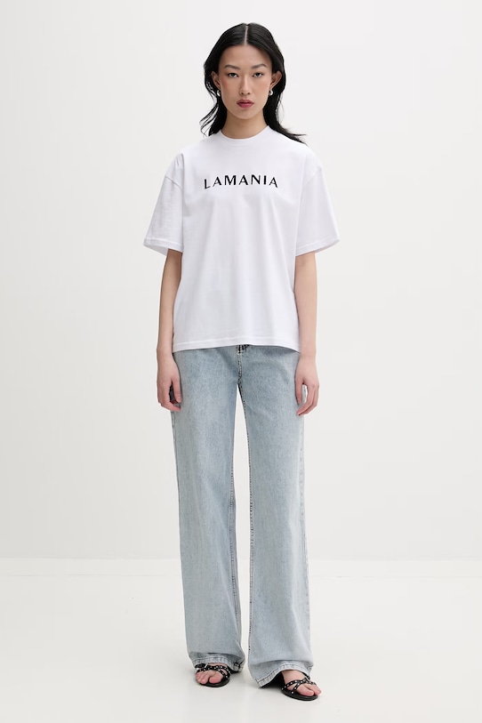 La Mania T-shirt damski bawełniany CHUCK CHUCK biały SS26