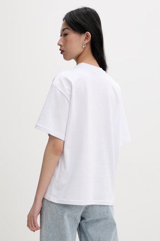 Odzież La Mania T-shirt damski bawełniany CHUCK CHUCK biały