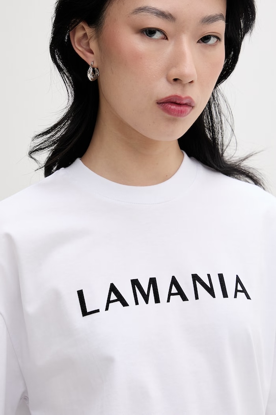 La Mania T-shirt damski bawełniany CHUCK biały CHUCK