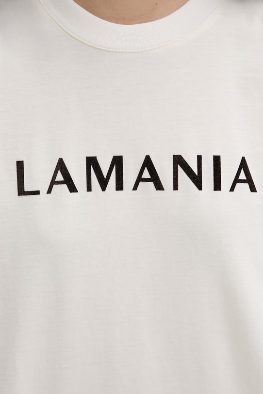 La Mania T-shirt damski bawełniany CHUCK CHUCK beżowy