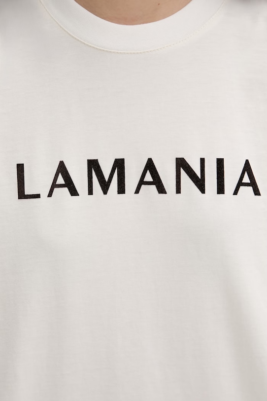 La Mania T-shirt damski bawełniany CHUCK CHUCK beżowy