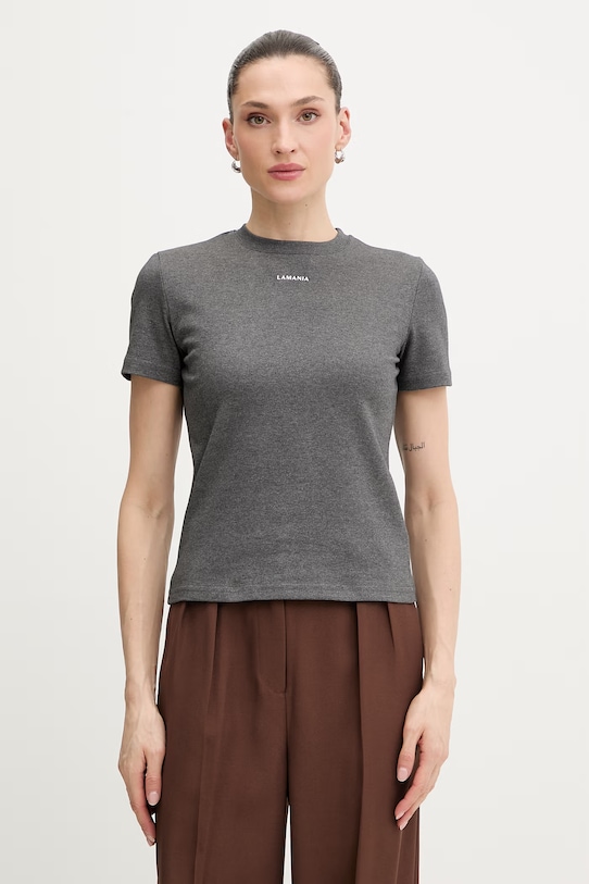 La Mania t-shirt bawełniany ANN bawełna szary ANN