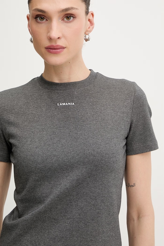 La Mania t-shirt bawełniany ANN szary ANN