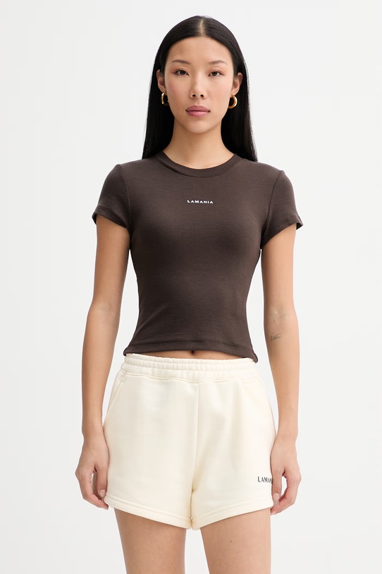 La Mania tricou pentru femei, cu vâscoză MIKA maro MIKA