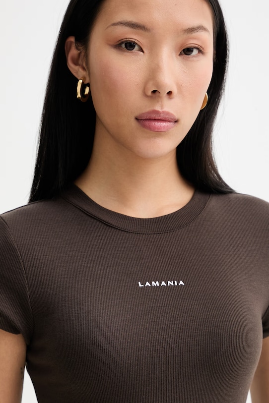 La Mania tricou pentru femei, cu vâscoză MIKA maro MIKA