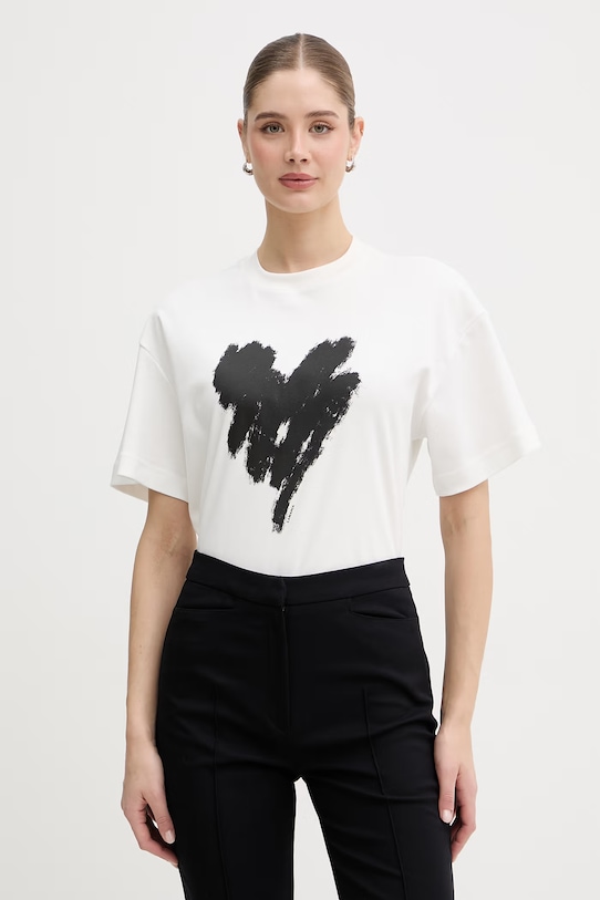 La Mania t-shirt damski bawełniany SANDER beżowy SANDER